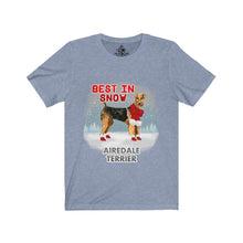 Load image into Gallery viewer, Airedale Terrier Best In Snow Unisex Jersey Short Sleeve Tee