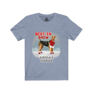 Airedale Terrier Best In Snow Unisex Jersey Short Sleeve Tee