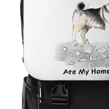 Load image into Gallery viewer, My Norwegian Elkhound Ate My Homework Backpack