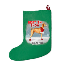 Load image into Gallery viewer, Basenji Best In Snow Christmas Stockings