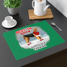 Load image into Gallery viewer, Airedale Terrier Best In Snow Placemat