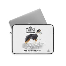 Load image into Gallery viewer, My Miniature American Shepherd Ate My Homework Laptop Sleeve