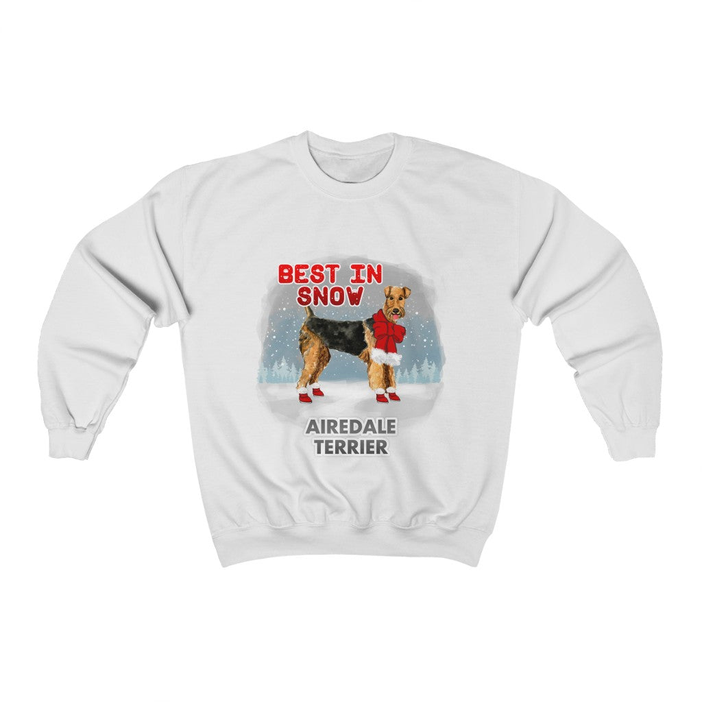 Airedale Terrier Best In Snow Heavy Blend™ Crewneck Sweatshirt
