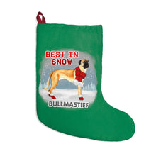 Load image into Gallery viewer, Bullmastiff Best In Snow Christmas Stockings