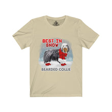 Load image into Gallery viewer, Bearded Collie Best In Snow Unisex Jersey Short Sleeve Tee