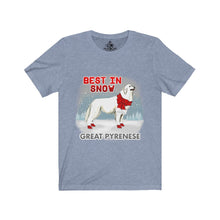 Load image into Gallery viewer, Great Pyrenees In Snow Unisex Jersey Short Sleeve Tee