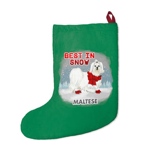 Maltese Best In Snow Christmas Stockings