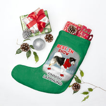 Load image into Gallery viewer, Finnish Lapphund Best In Snow Christmas Stockings