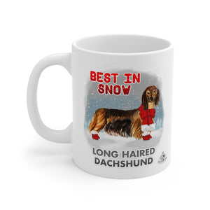 Long Haired Dachshund Best In Snow Mug