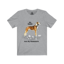 Load image into Gallery viewer, My Saluki Ate My Homework Unisex Jersey Short Sleeve Tee