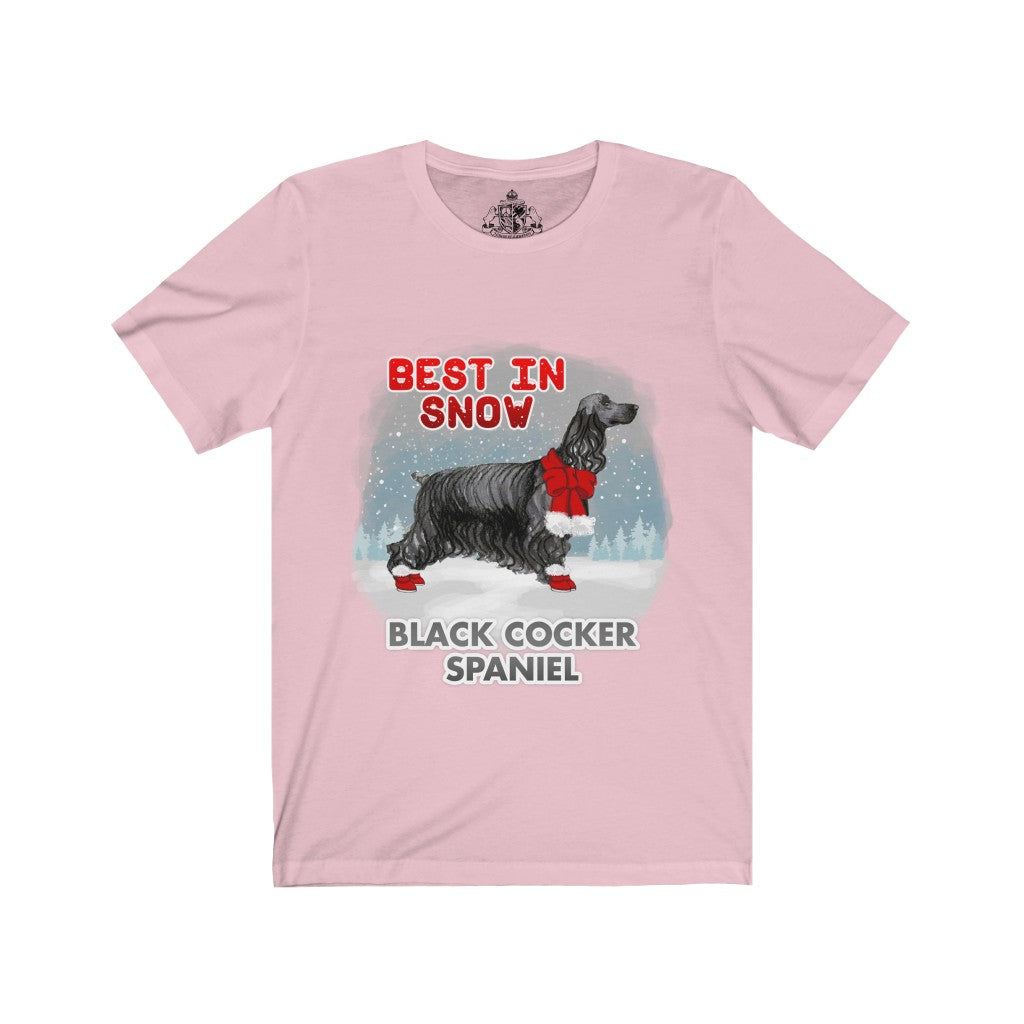 Black Cocker Spaniel Best In Snow Unisex Jersey Short Sleeve Tee