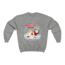 Load image into Gallery viewer, Shih Tzu Best In Snow Heavy Blend™ Crewneck Sweatshirt