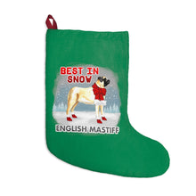 Load image into Gallery viewer, English Mastiff Best In Snow Christmas Stockings