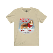 Load image into Gallery viewer, Sheltie Best In Snow Unisex Jersey Short Sleeve Tee