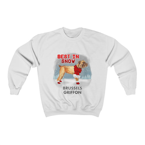 Brussels Griffon Best In Snow Heavy Blend™ Crewneck Sweatshirt