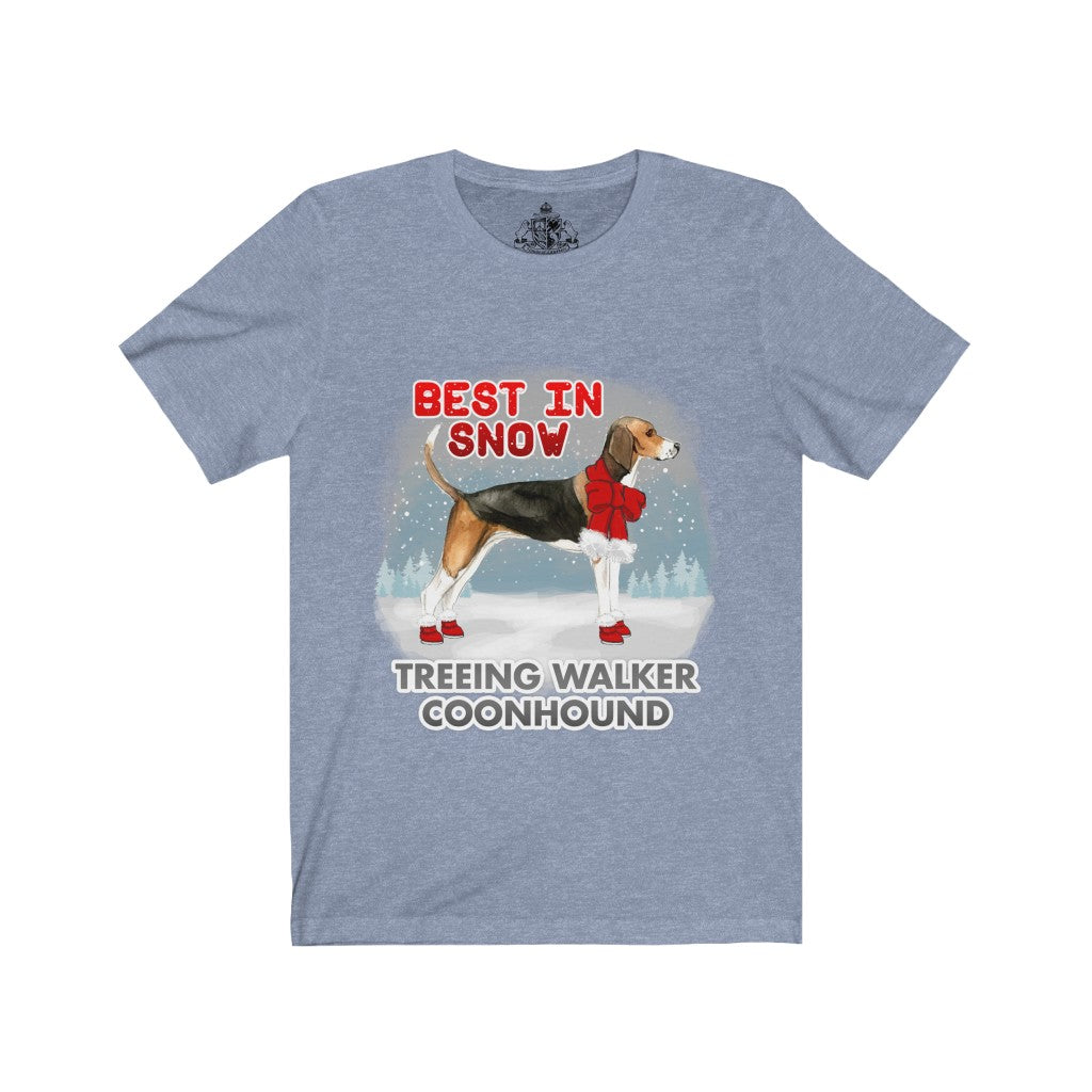 Treeing Walker Coonhound Best In Snow Unisex Jersey Short Sleeve Tee