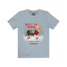 Load image into Gallery viewer, Yorkshire Terrier Best In Snow Unisex Jersey Short Sleeve Tee