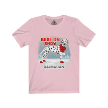 Load image into Gallery viewer, Dalmation Best In Snow Unisex Jersey Short Sleeve Tee