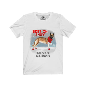 Belgian Malinois Best In Snow Unisex Jersey Short Sleeve Tee