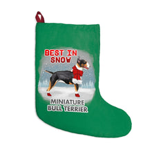 Load image into Gallery viewer, Miniature Bull Terrier Best In Snow Christmas Stockings