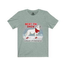 Load image into Gallery viewer, Great Pyrenees In Snow Unisex Jersey Short Sleeve Tee