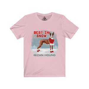Ibizan Hound Best In Snow Unisex Jersey Short Sleeve Tee