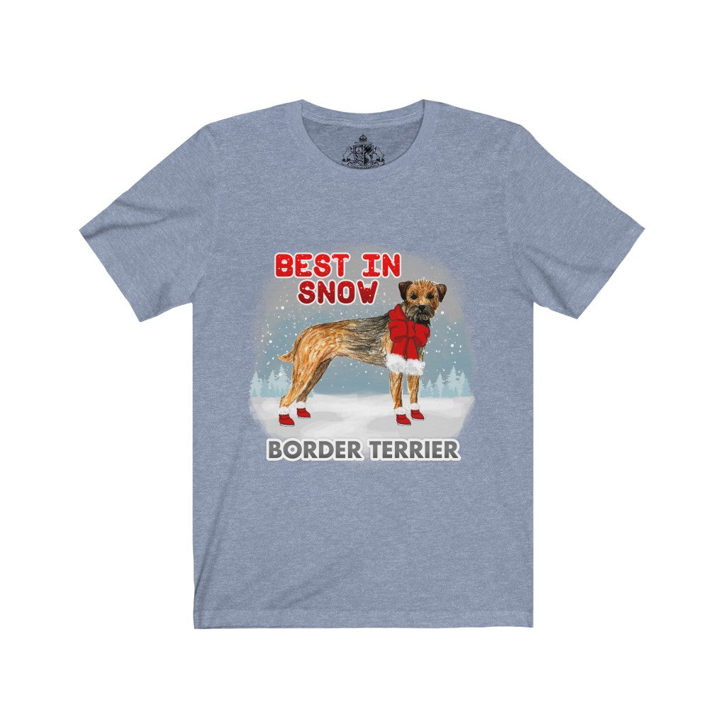 Border Terrier Best In Snow Unisex Jersey Short Sleeve Tee