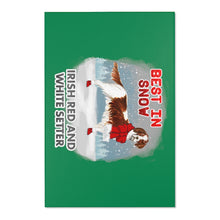 Load image into Gallery viewer, Irish Red and White Setter Best In Snow Area Rug