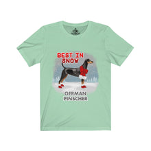 Load image into Gallery viewer, German Pinscher Best In Snow Unisex Jersey Short Sleeve Tee