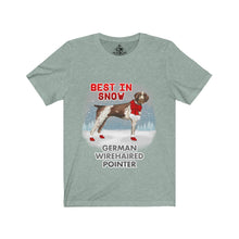 Load image into Gallery viewer, German WireHaired Pointer Best In Snow Unisex Jersey Short Sleeve Tee