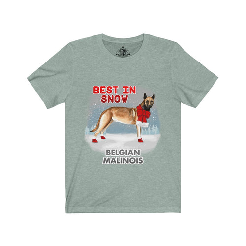 Belgian Malinois Best In Snow Unisex Jersey Short Sleeve Tee