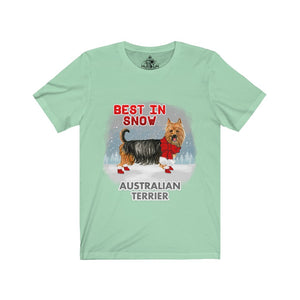 Australian Terrier Best In Snow Unisex Jersey Short Sleeve Tee