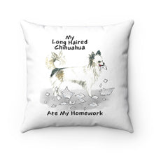 Load image into Gallery viewer, My Long Haired Chihuahua Ate My Homework Square Pillow