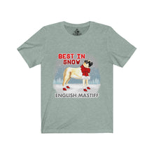 Load image into Gallery viewer, English Mastiff Best In Snow Unisex Jersey Short Sleeve Tee