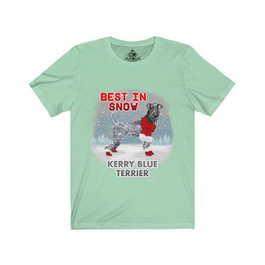 Kerry Blue Terrier Best In Snow Unisex Jersey Short Sleeve Tee