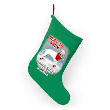 Load image into Gallery viewer, White Bull Terrier Best In Snow Christmas Stockings