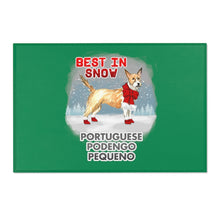 Load image into Gallery viewer, Portuguese Podengo Pequeno Best In Snow Area Rug