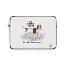 Load image into Gallery viewer, My Basset Hound Ate My Homework Laptop Sleeve