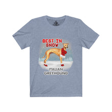 Load image into Gallery viewer, Italian Greyhound Best In Snow Unisex Jersey Short Sleeve Tee
