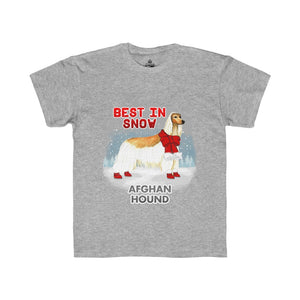 Afghan Hound Best In Snow Kids Regular Fit Tee