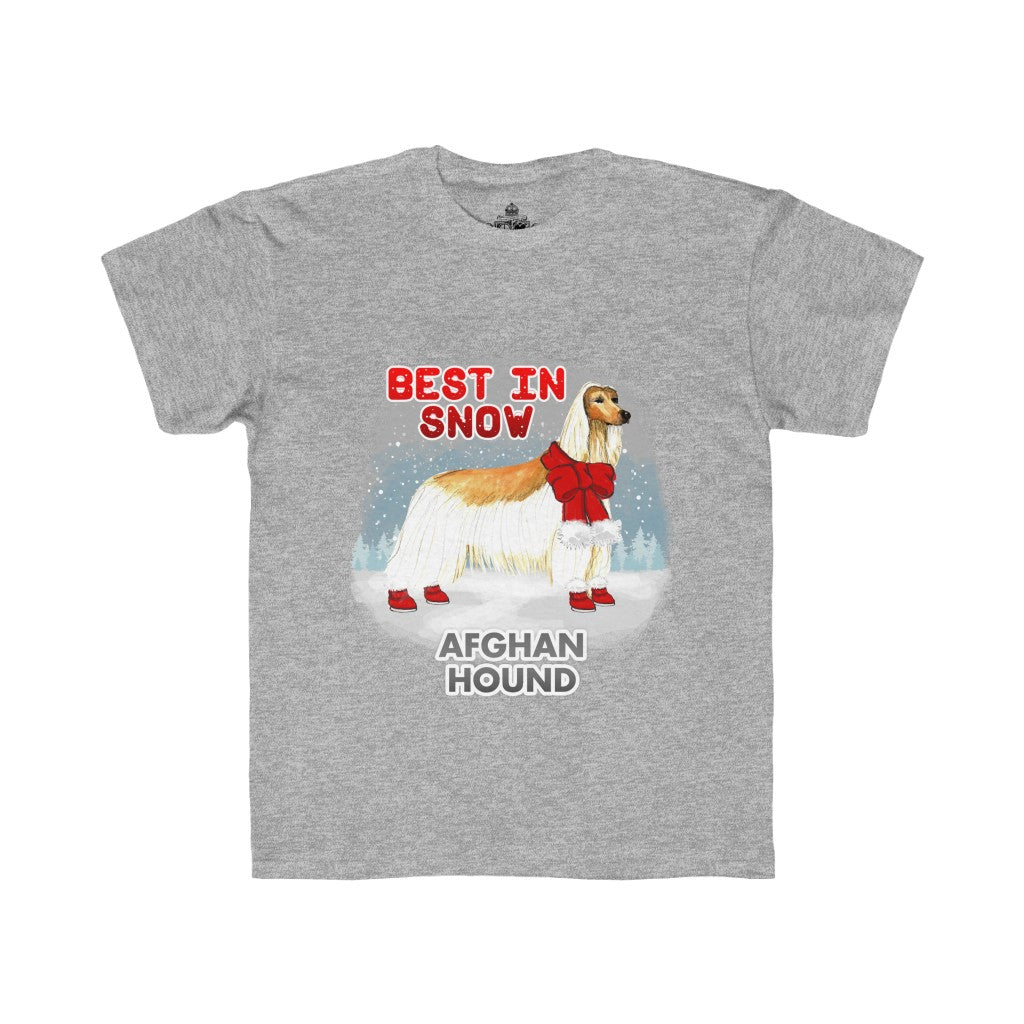 Afghan Hound Best In Snow Kids Regular Fit Tee