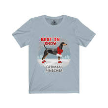 Load image into Gallery viewer, German Pinscher Best In Snow Unisex Jersey Short Sleeve Tee