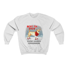 Load image into Gallery viewer, Short Haired Chihuahua Best In Snow Heavy Blend™ Crewneck Sweatshirt