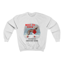 Load image into Gallery viewer, Chinese Crested Best In Snow Heavy Blend™ Crewneck Sweatshirt