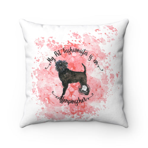 Affenpinscher Pet Fashionista Square Pillow