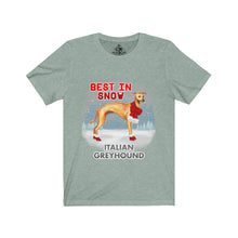 Load image into Gallery viewer, Italian Greyhound Best In Snow Unisex Jersey Short Sleeve Tee