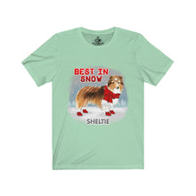 Load image into Gallery viewer, Sheltie Best In Snow Unisex Jersey Short Sleeve Tee