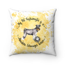 Load image into Gallery viewer, Miniature Schnauzer Pet Fashionista Square Pillow