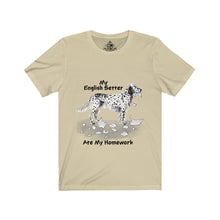 Load image into Gallery viewer, My English Setter Ate My Homework Unisex Jersey Short Sleeve Tee