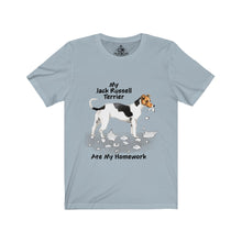 Load image into Gallery viewer, My Jack Russell Terrier Ate My Homework Unisex Jersey Short Sleeve Tee